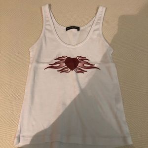 brandy melville heart tank cropped tank top